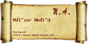 Mázor Abád névjegykártya