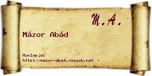 Mázor Abád névjegykártya
